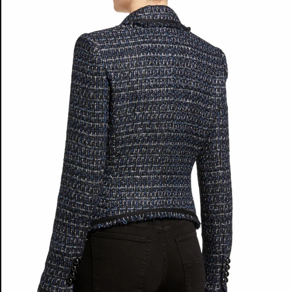 Veronica Beard Navy Cooke Dickey Metallic Lurex Tweed Jacket Blazer - Picture 3 of 11